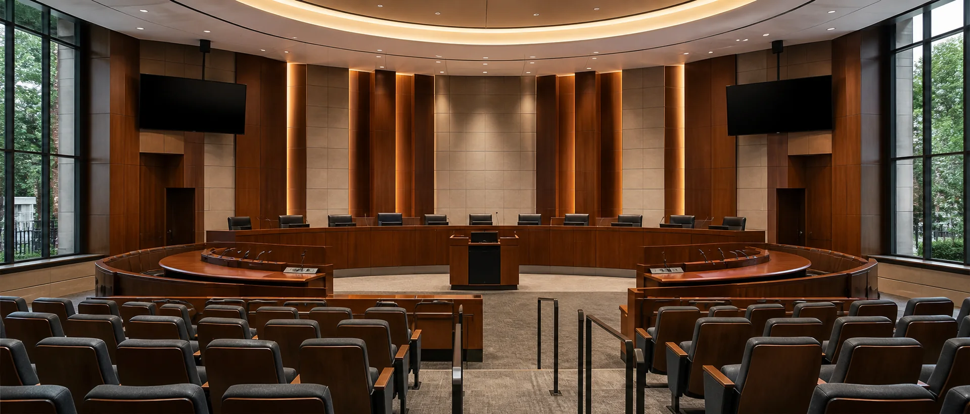 Contemporary municipal council chamber