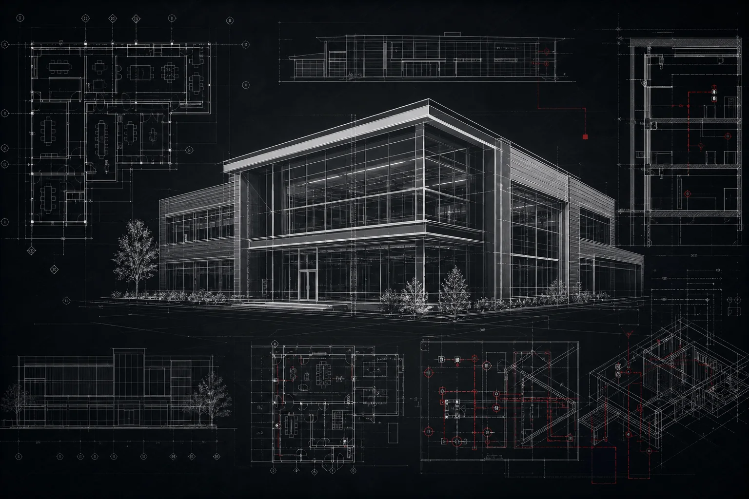 Architectural blueprint for a future commercial project